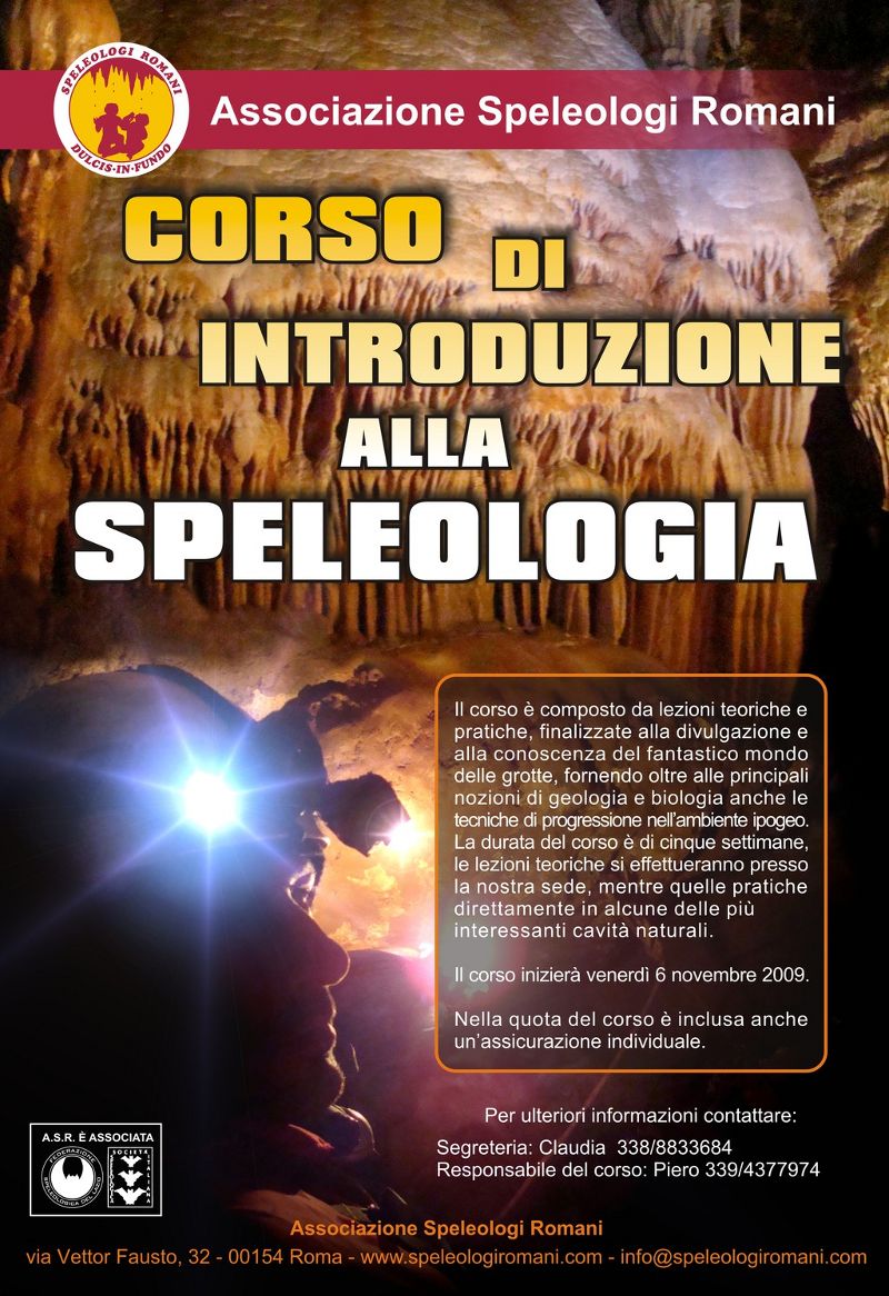 Scarica il volantino del corso Volantino corso speleo 2009